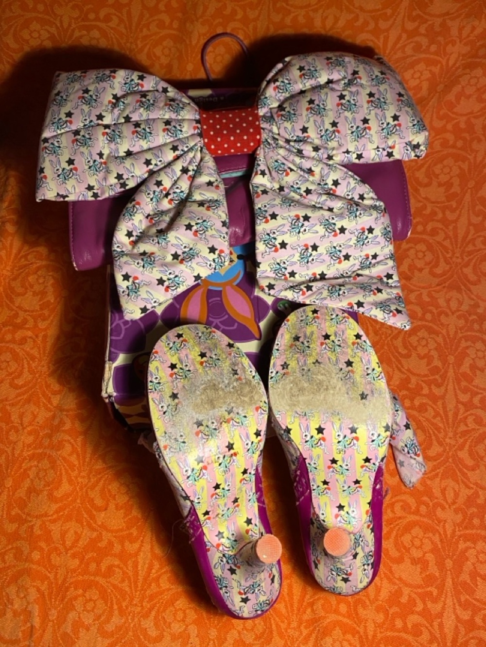 RESERVED 2010,”Iced Gem Abigail Bunny” hot pink bootie,box,free bag,8 - Picture 11 of 15